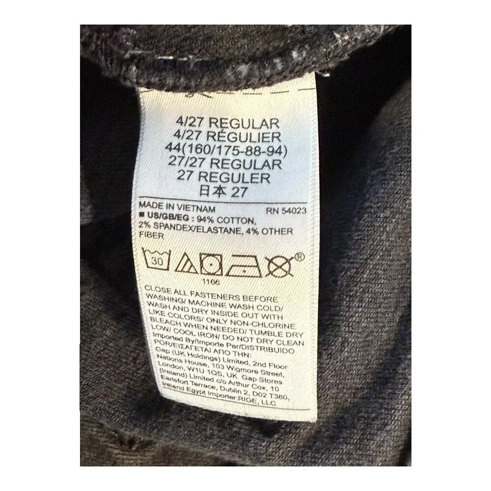 Gap Women's True Skinny Mid‎ Rise Jeans Size 4 Black Dark Wash Denim